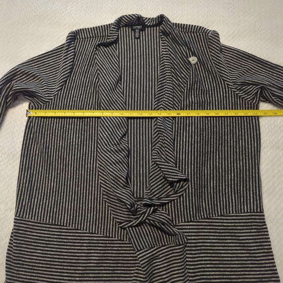 Jones New York Sweater Cardigan Flowy Gray Black Striped Women's Plus Size 1X - Picture 4 of 7